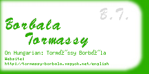 borbala tormassy business card